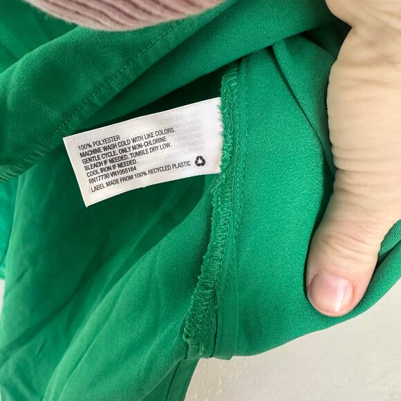 A New Day Green V-Neck Short Sleeve Dress - Size XXL - Picture 4 of 6